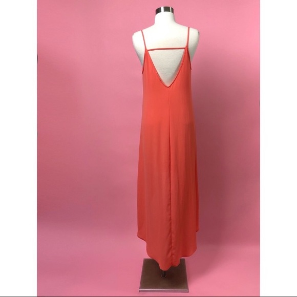 Lush high low open back flowy coral pink dress M - Picture 3 of 6